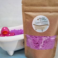 Load image into Gallery viewer, Feelgood Fizzing Bath Dust - Cosy Comfort - Blackcurrant & Vanilla - self care pampering bath treats