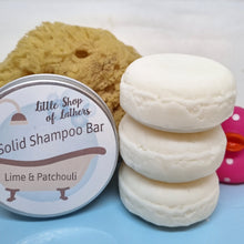 Load image into Gallery viewer, Solid Shampoo bar - Lime and Patchouli - can also be used as a body wash and Beard oil! Vegan friendly
