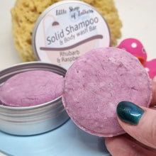 Load image into Gallery viewer, Solid Shampoo bar / Body Wash / Beard Oil - Rhubarb and Raspberry - Vegan friendly