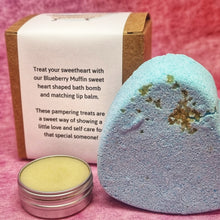 Load image into Gallery viewer, You're a Sweet Heart - Blueberry Muffin - Matching Bath Bomb and Lip Balm Gift Set