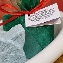 Load image into Gallery viewer, Feline Festive Bath Bomb - Cat shaped Bath Bomb - puns - cat lovers