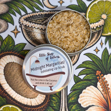 Load image into Gallery viewer, Lip Scrub - Midnight Margaritas - Coconut/Lime Lip Exfoliator - Sugar Scrub for Lips - Dry Skin Treatment - Practical Magic