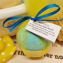 Load image into Gallery viewer, Yorkshire themed bath bomb - (Don&#39;t be a) Mardy Bum - Yorkshire gift ideas
