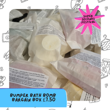 Load image into Gallery viewer, SUPER SECONDS - Bath Bomb Bargain Boxes - lucky dip boxes full of perfectly imperfect bath bombs!
