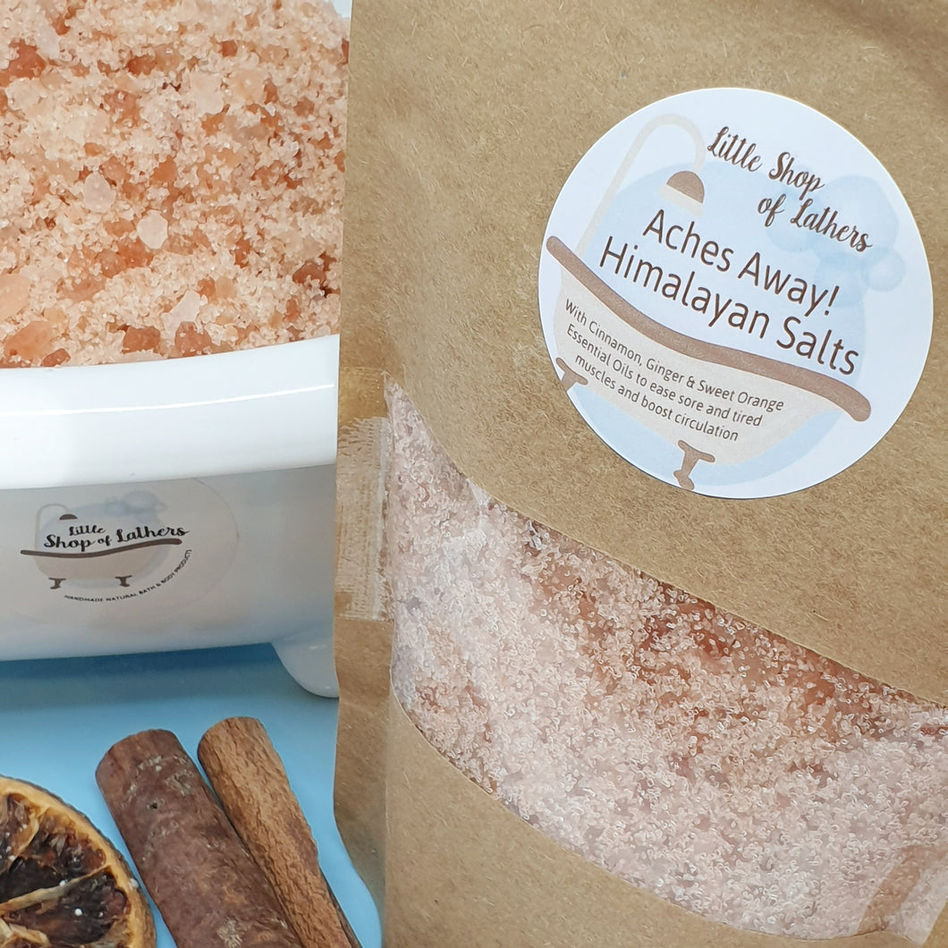 Himalayan Bath Salts - Aches Away - Cinnamon, Ginger, Sweet Orange