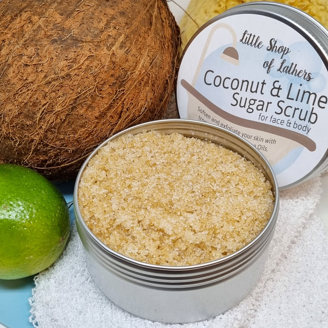 Sugar Scrub - Coconut and Lime - Face and Body Exfoliator