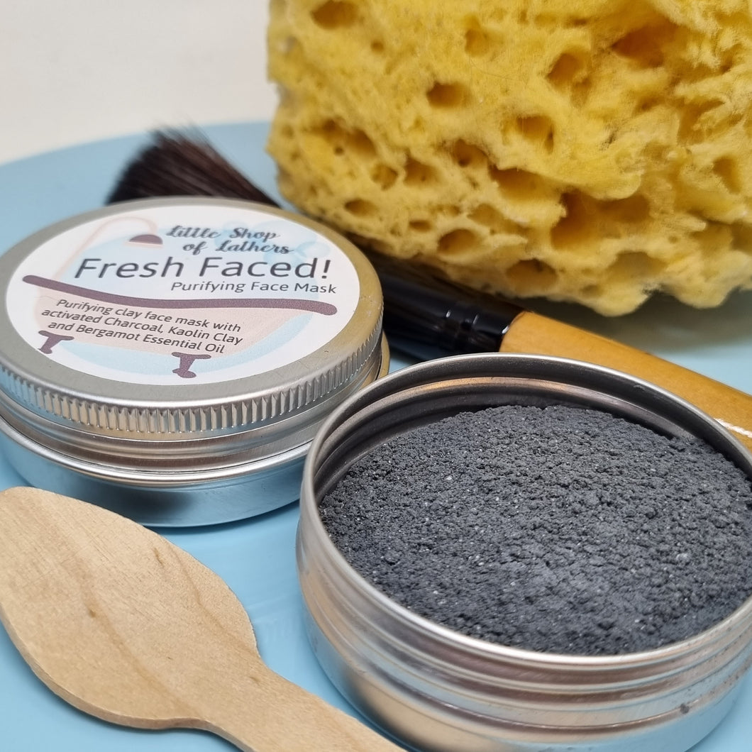 French Clay Face Mask - Purifying - Activated Charcoal with Kaolin Clay with Bergamot - Pampering at-home Spa Treatment