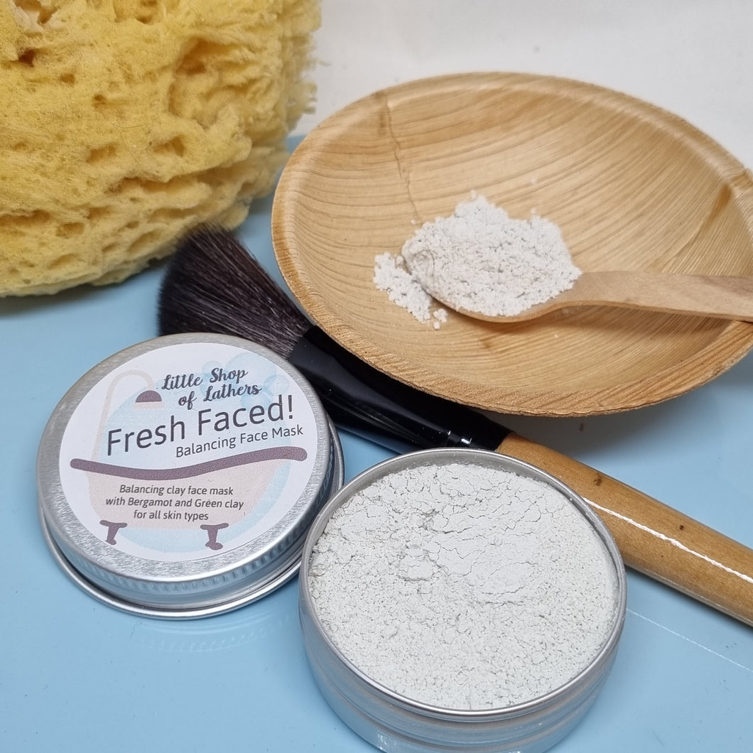 French Clay Face Mask - Balancing - Green Clay with Bergamot Oil - Pampering at-home Spa Treatment