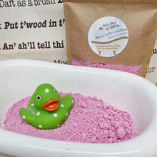 Load image into Gallery viewer, Merry Chuffin&#39; Christmas Festive Fizzing Bath Dust - Yorkshire Christmas bath treat - Stocking Filler

