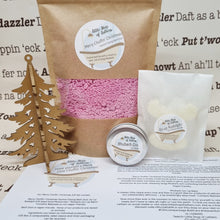 Load image into Gallery viewer, Have yourself a Merry Chuffin&#39; Little Christmas - Festive Yorkshire themed Bath and Body Letterbox Gift Set - Christmas Stocking Filler
