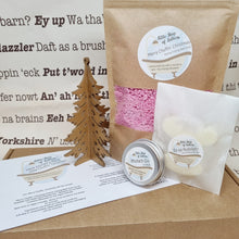 Load image into Gallery viewer, Have yourself a Merry Chuffin&#39; Little Christmas - Festive Yorkshire themed Bath and Body Letterbox Gift Set - Christmas Stocking Filler
