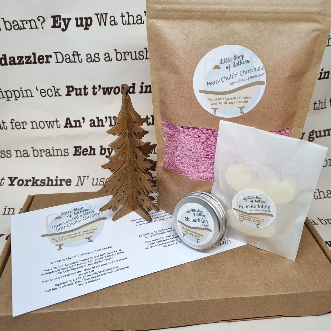 Have yourself a Merry Chuffin' Little Christmas - Festive Yorkshire themed Bath and Body Letterbox Gift Set - Christmas Stocking Filler