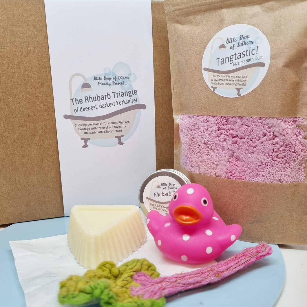 The Rhubarb Triangle - Bath and Body Letterbox Gift Set - Yorkshire Gift Idea